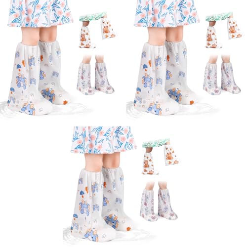 PALAY® Rain Shoe Covers for Kids 3 Pairs Slip-On with Elastic Collar Knee-Length Fashion Cartoon Wear-Resistant for 5-12 Years Old 3PCS PALAY® Rain Shoe Covers for Kids 3 Pairs Slip-On with Elastic Collar Knee-Length Fashion Cartoon Wear-Resistant for 5-12 Years Old 3PCS